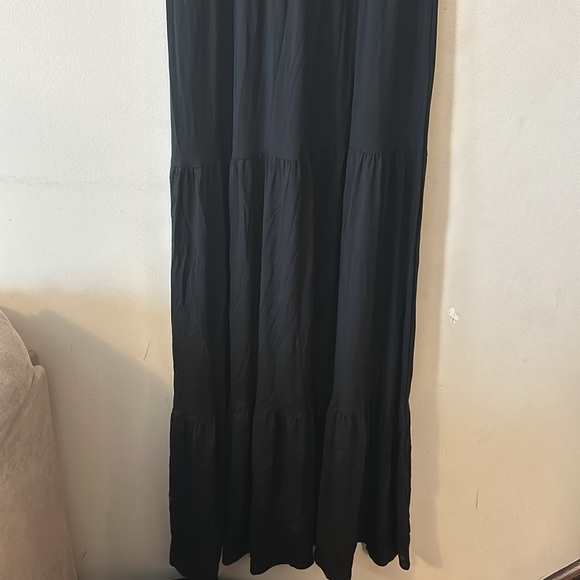 LOFT Smocked Tiered Black Maxi Dress - S - Picture 7 of 10